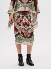 Falda con estampado floral de arte vintage